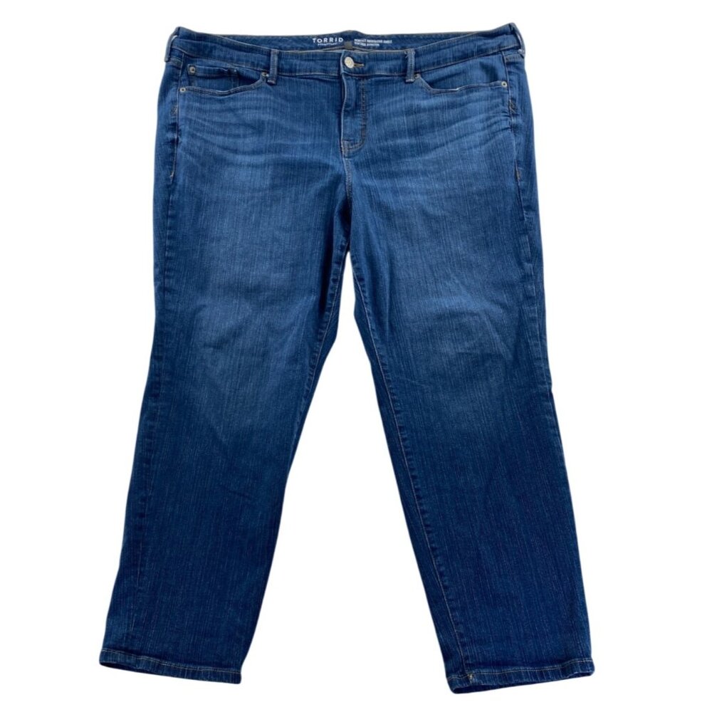Torrid Womens Jeans 22 Short Blue Denim Perfect Boyfriend Ankle Vintage Stretch